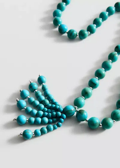 Mango Collier Perles In Blue