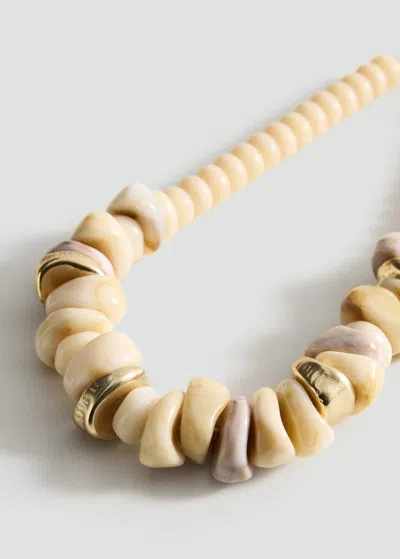 Mango Collier Beige - Femme - Taille Unique -