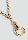 Mango Metallic Beaded Pendant Collar Gold In Gold