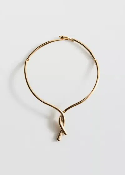 Mango Collier Rigide Avec Naud In Or