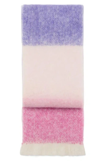 Mango Colorblock Fringe Scarf In Lilac