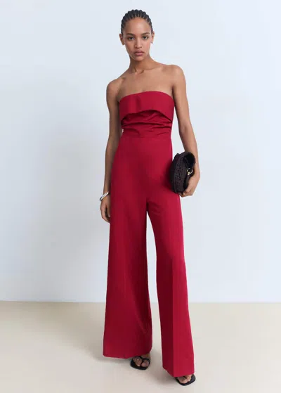 Mango Combi-pantalon Bustier Orange Foncé - Femme - L -