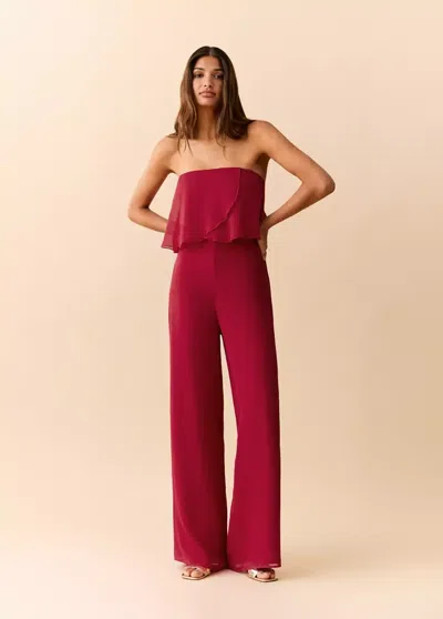 Mango Combinaison Bustier In Red
