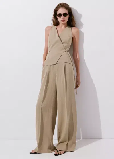 Mango Combinaison Cache-caur Combiné Lyocell In Marron Moyen