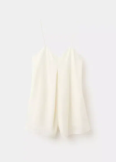 Mango Straight Open-back Jumpsuit In Ecru