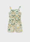 Mango Palm-print Jumpsuit Green