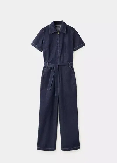 Mango Combinaison Jean Ceinture In Blue