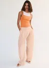 Mango Combination Top With Thin Straps In Orange