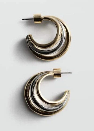 Mango Combination Triple Hoop Earrings Gold