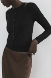 Mango Combined Cardigan In Black