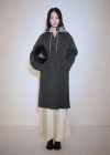 Mango Combined Coat With Hood Grey In Grey