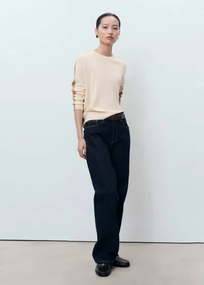 Mango Combined-design Sweater Ecru In Neutral