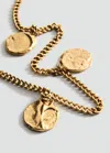 Mango Combined Double-pendant Necklace In Or