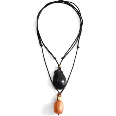 Mango Combined Double Pendant Necklace In Multi