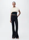 Mango Combined Draped Top Ecru In Ecru