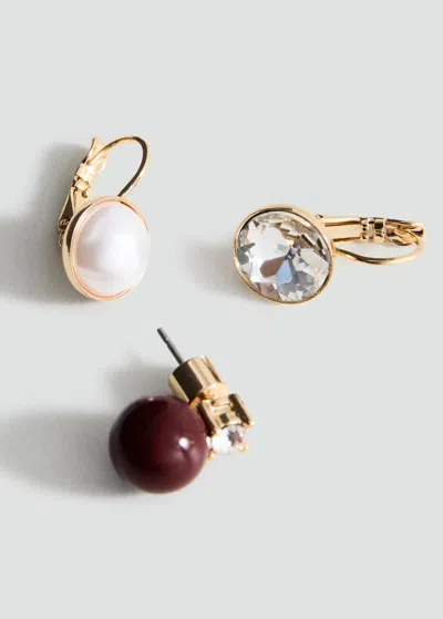 Mango Combined Earring Set In Gold