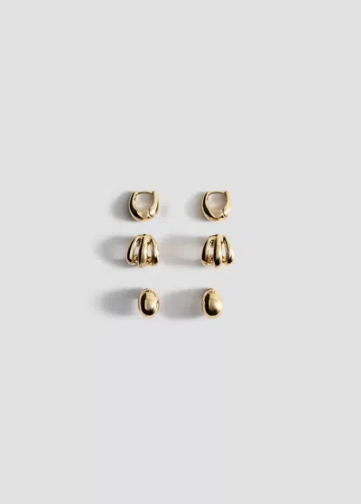 Mango Combined Earring Set In Gold