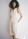Mango Combined Linen Wrap Jumpsuit In Multi