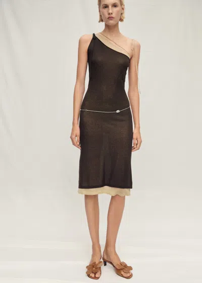 Mango Combined Lyocell Knit Dress Green