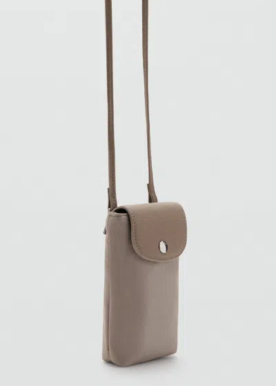 Mango Housse Téléphone Portable Combinée Marron Clair/pastel - Femme - Taille Unique -