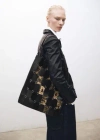 Mango Combined-patchwork Leather Shopper Bag Black In Black