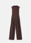 Mango Combined Pinstripe Jumpsuit Chocolate In Brown