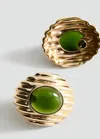 Mango Combined Resin Stone Earrings Gold In Gold