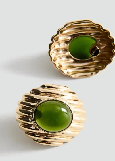 Mango Combined Resin Stone Earrings Gold