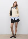 Mango Pull-over Chemise Combiné Beige - Femme - L -  In Sand