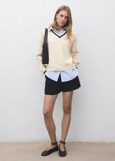 Mango Pull-over Chemise Combiné Beige - Femme - L -  In Sand