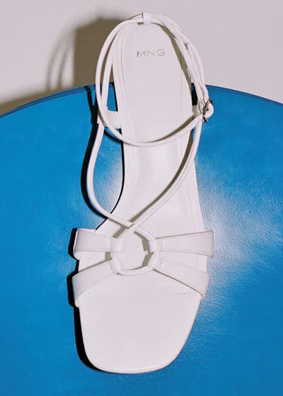 Mango Combined-strap Heeled Sandals White