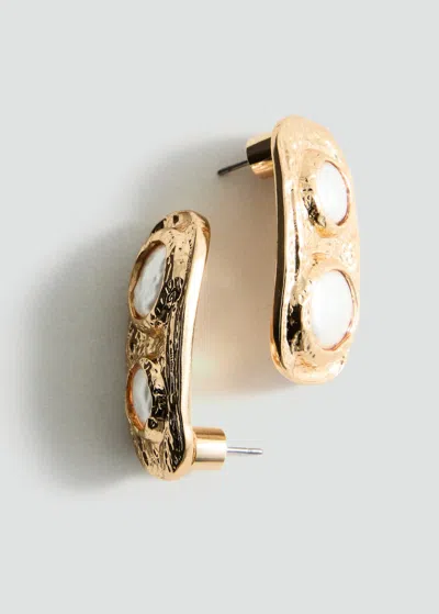 Mango Combined Textured Earrings Gold