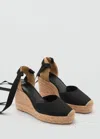 Mango Combined Tied Wedges Black