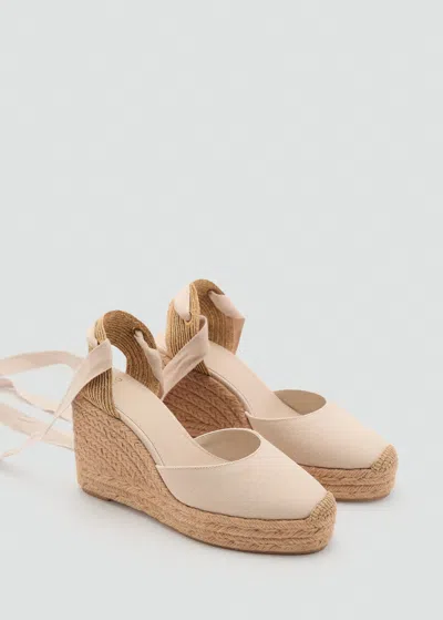 Mango Combined Tied Wedges Ecru