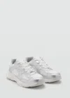 Mango Combined Trainers With Laces Silver In Silver