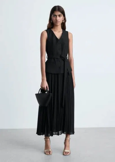 Mango Combined Vest Dress Black