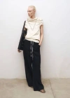 Mango Combined Wool-blend Jogger Trousers Black In Black