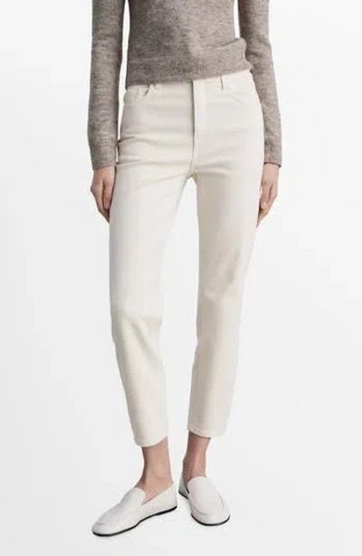 Mango Comfort High Waist Straight Leg Jeans In Sand