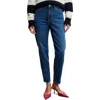 Mango Mom Comfort High Rise Jeans Dark Blue