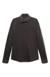 Mango Comfort Stretch Button-up Shirt In Gray