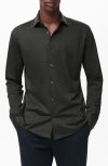 Mango Comfort Stretch Button-up Shirt In Black