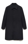 Mango Comfort Stretch Oversize Trench Coat In Dark Navy