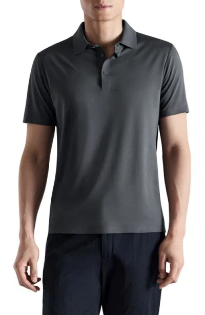 Mango Comfort Stretch Polo In Gray