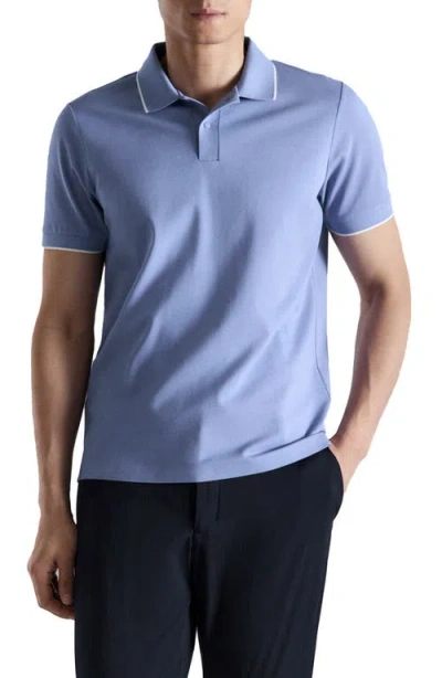 Mango Comfort Stretch Piqué Polo China Blue In Multi