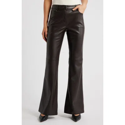 Mango Connie Flared Faux Leather Pants In Brown