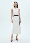 Mango Robe Ceinture Contrastante Blanc - Femme - S -  In Blanc