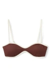 Mango Contrast Binding Bikini Top In Multi