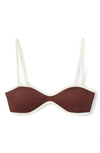Mango Contrast Binding Bikini Top In Multi