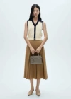 Mango Contrast Button Vest Ecru In Ecru