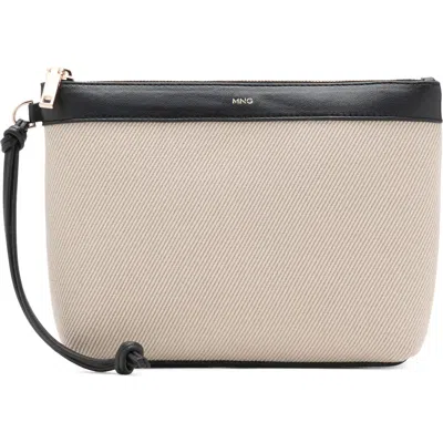 Mango Contrast Canvas Toiletry Bag In White